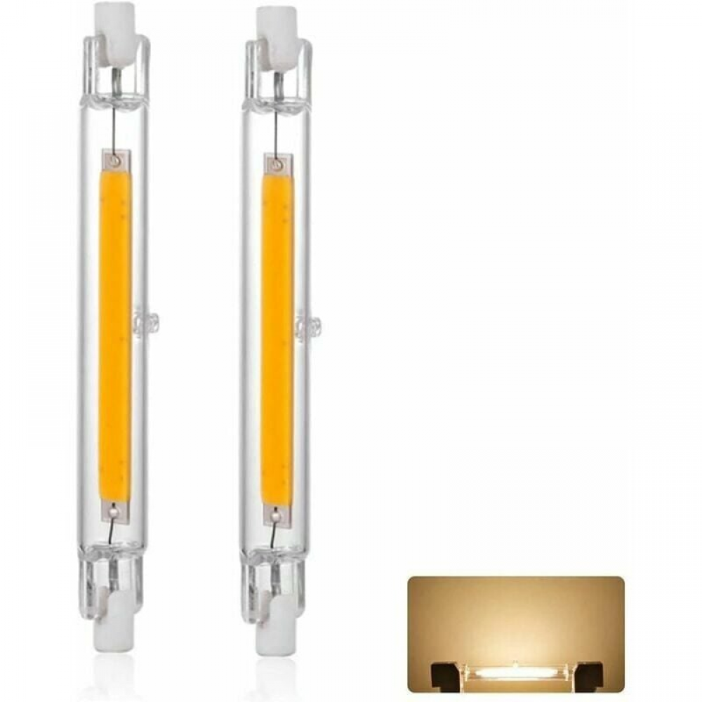 Dwie ściemnialne żarówki LED R7S 118 mm 20 W, ciepłe białe światło 3000 K 3000 lm, świetlówki LED OCB R7S.