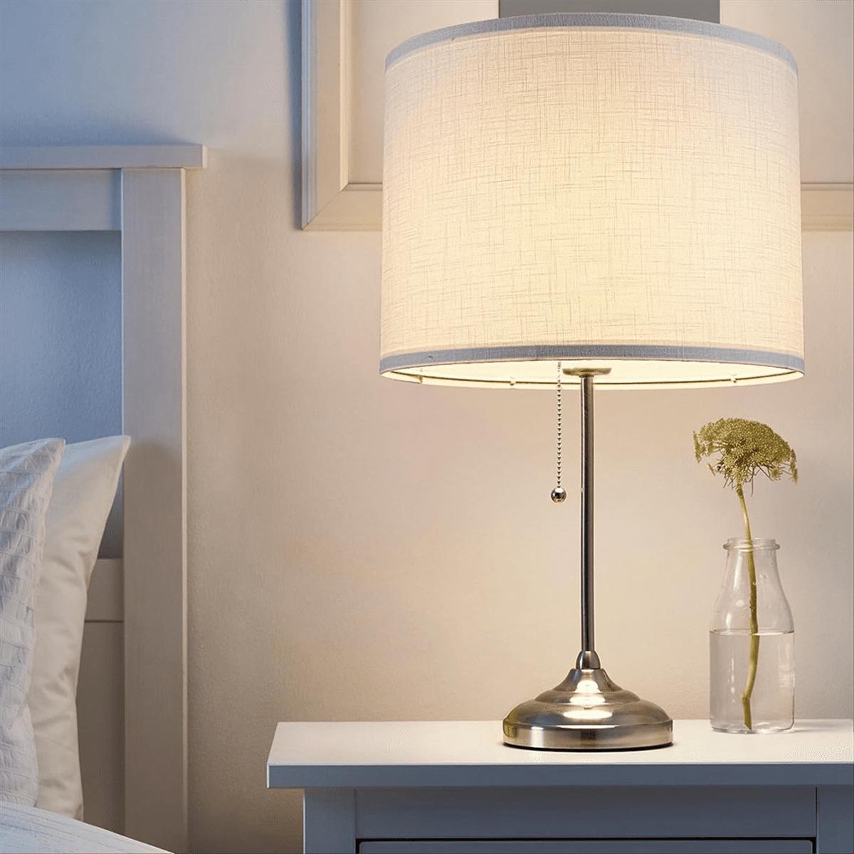 Lot De 2 Abat-jour Tambour Pour Lampes De Table, Lampadaire, 33 Cm En Haut X 33 Cm En Bas X 25,4 Cm De Haut, Grands Abat-jours En Tissu Moderne, Facile à Assembler