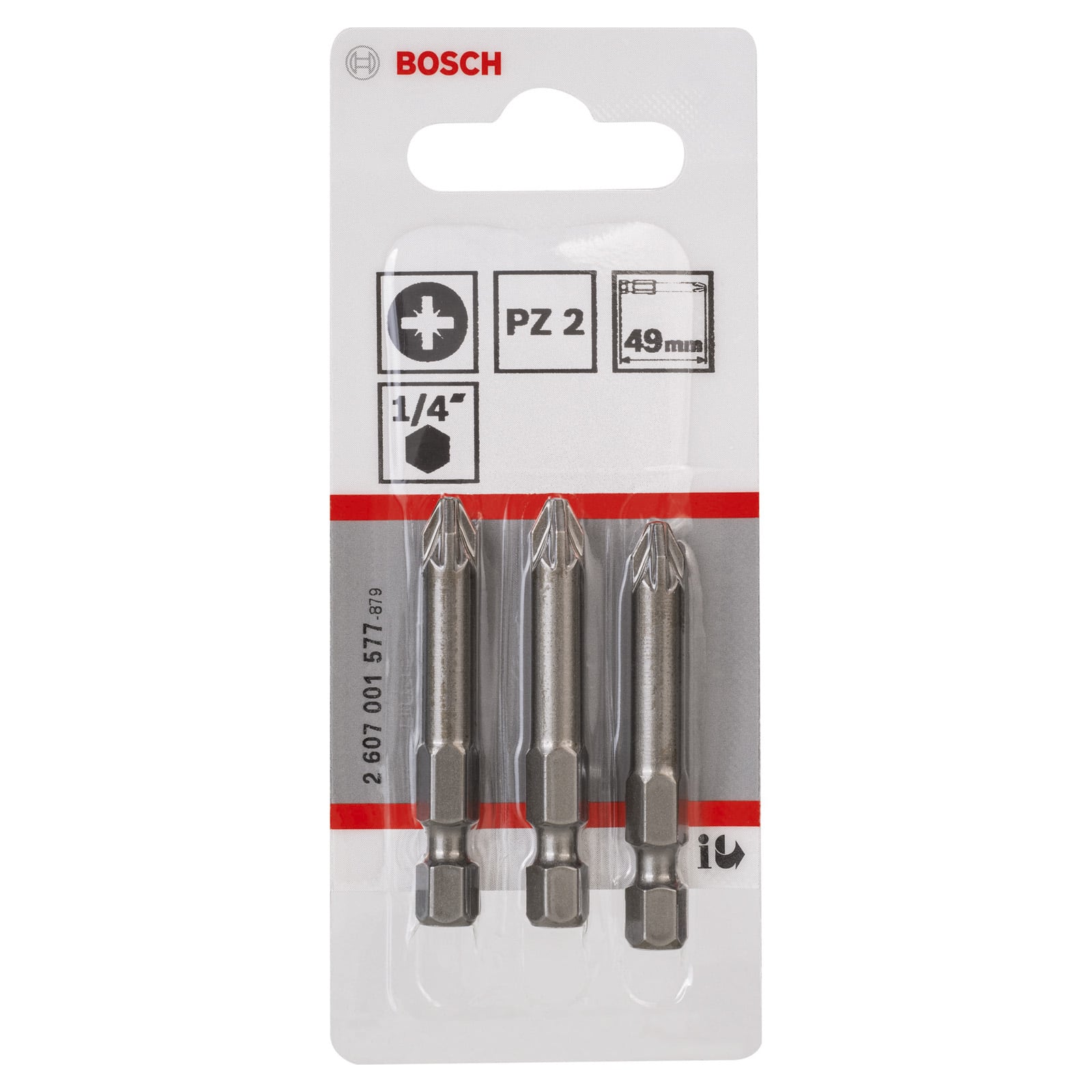 Bosch Professional - 3 Embouts De Vissage Extra-Dur PZ2 49mm - 2607001577 - 2