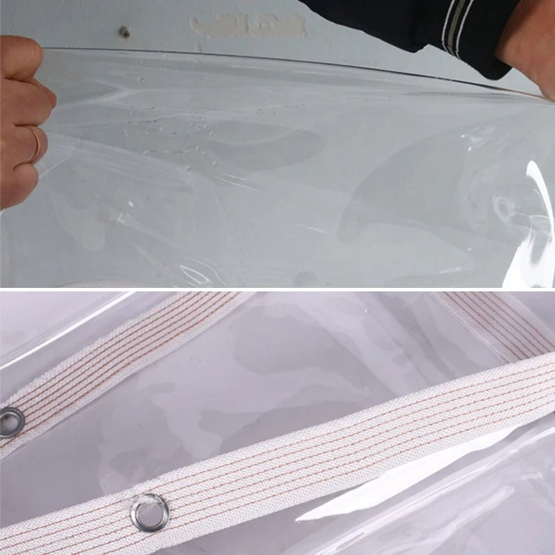 Bâche transparente imperméable polyvalente avec œillets, couverture extérieure résistante à la pluie pour jardin, patio, camping, serre, 2 m x 3 m - 6