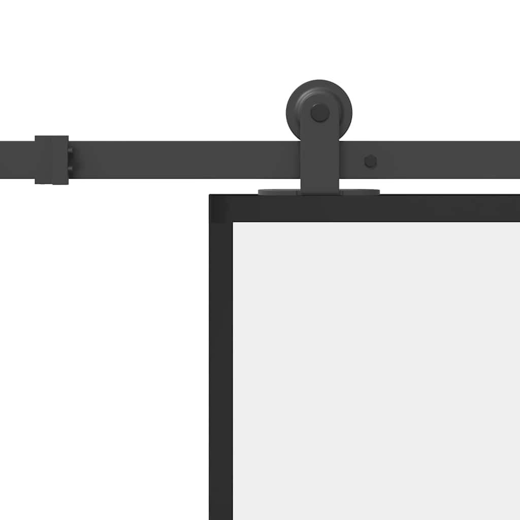 Puerta corredera con set herrajes vidrio ESG aluminio 76x205 cm vidaXL - 6