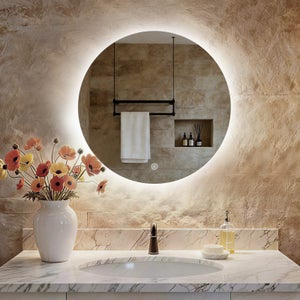 Specchio da Parete Moderno con Bordi Irregolari per Camera e Ingresso 80x60 cm Cornice in Legno