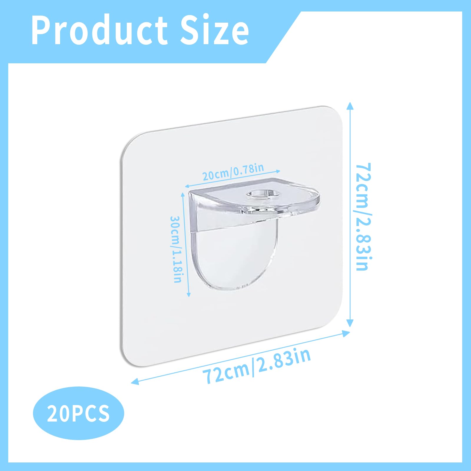 GVSS Lot De 18 Fixation Étagère Sans Percer 7 X 7 Cm