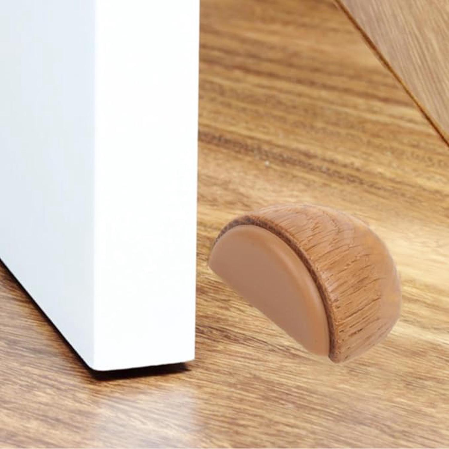 Lot de 6 Butée de Portes - Arrêt de Porte Adhesive en Bois pour Sol et Parquet – Stop Porte Adhésif - Butoir de Porte (Chêne Naturel) - 5