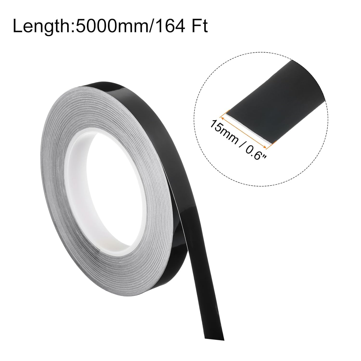 Pack de 2 rollos de film autoadhesivo negro para azulejos de cocina, 1,5 cm x 50 m, tira de sellado impermeable para paredes de cocina - 2