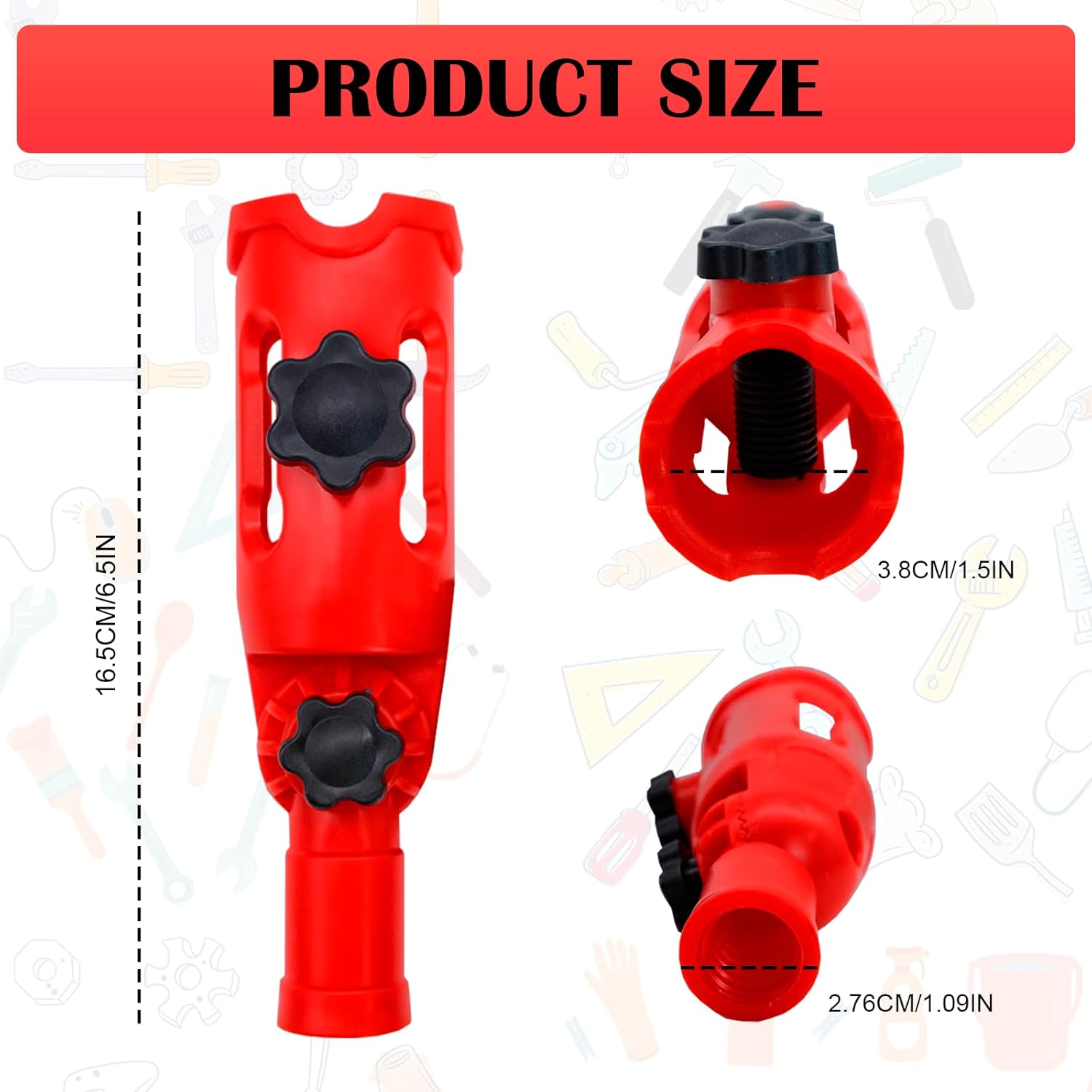 Soporte para pinceles multiángulo extensible, adaptador ajustable para mango telescópico, herramienta universal para pintar paredes y techos en altu - 2