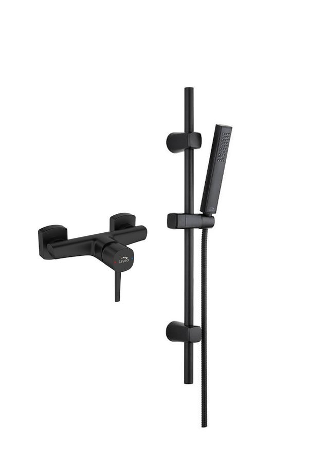 Pola Ensemble de douche avec mitigeur, Couleur: Noir