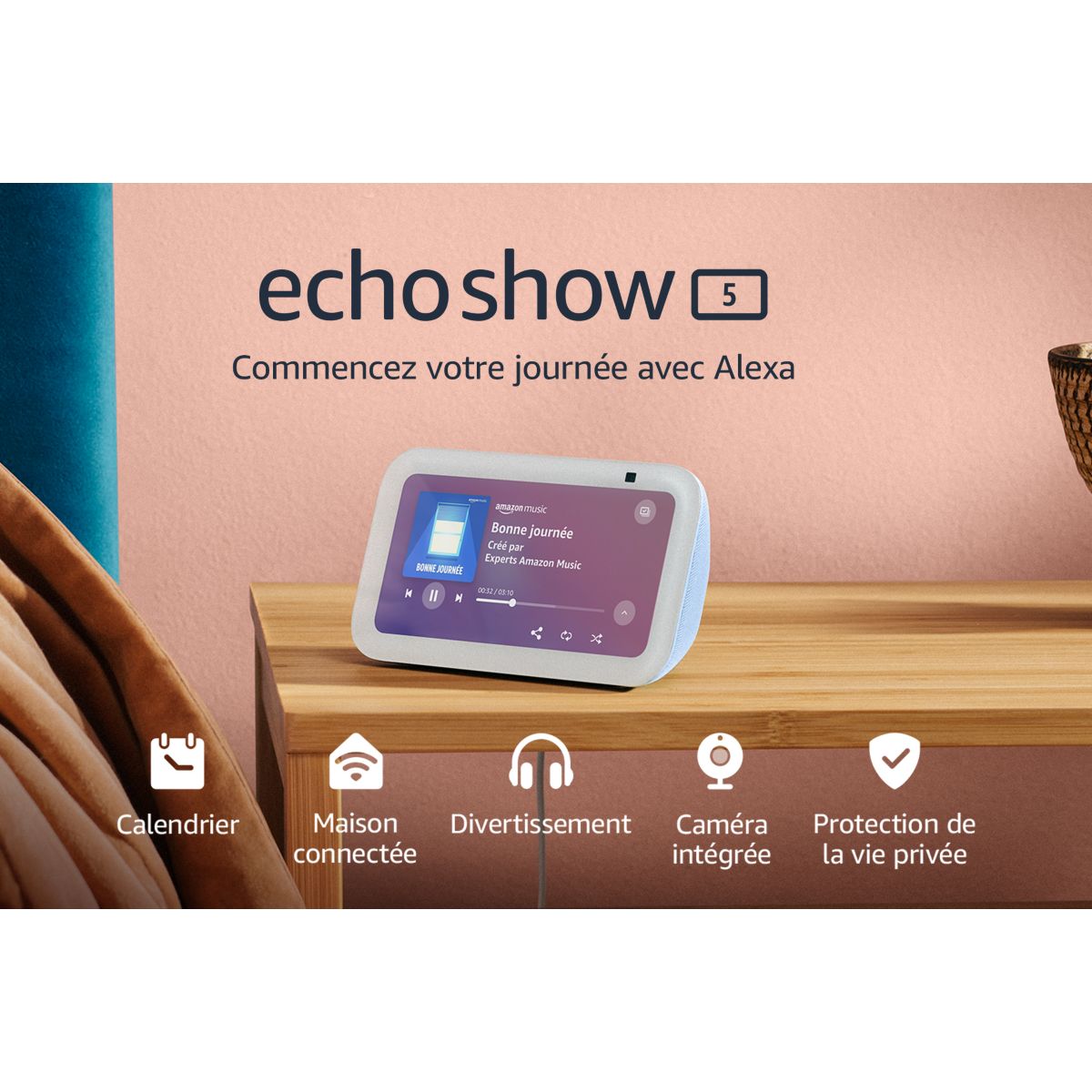 Assistant vocal AMAZON Echo Show 5 3e génération Bleu gris - 2