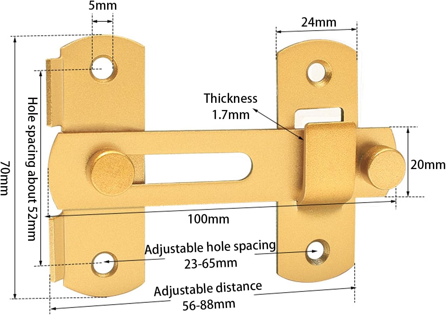 Set Da 10 Chiavistelli Scorrevoli In Acciaio Inox 180° Con Viti – 3 Misure Per Porte, Cancelli, Armadi E Recinzioni