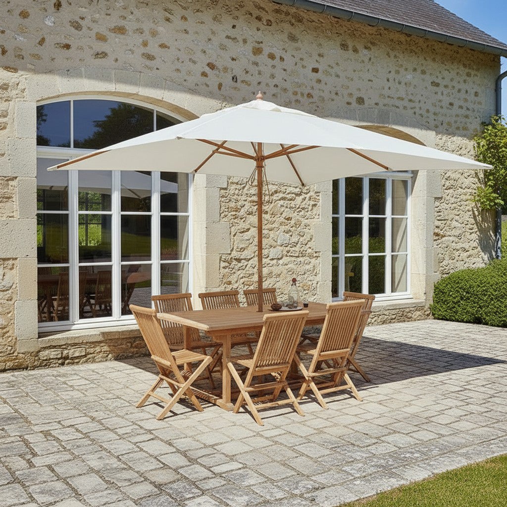 Parasol droit écru 4x3 m Pegasia - 6