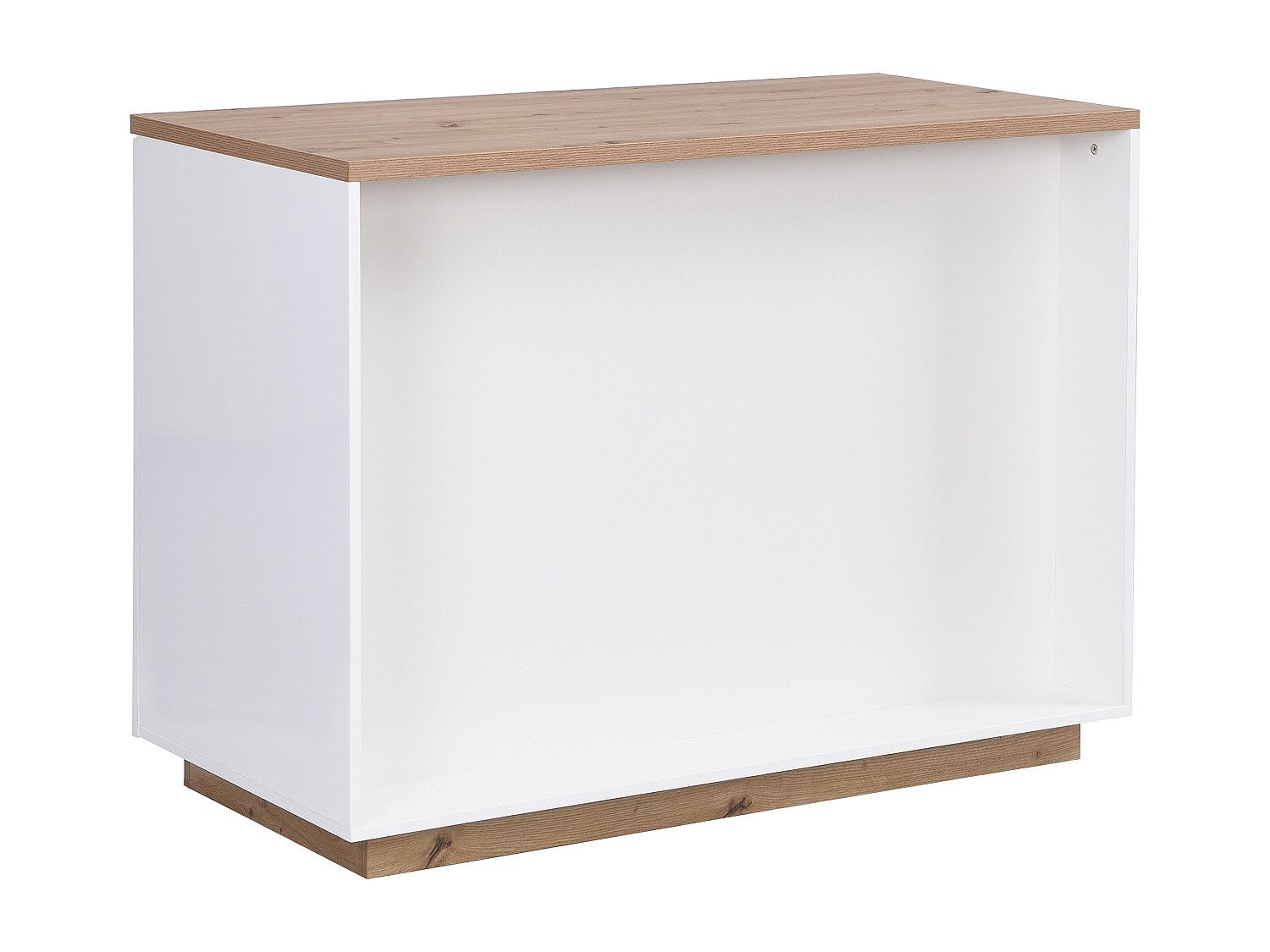 Ilot central de cuisine avec 2 portes et 1 niche en MDF - Naturel et blanc - CORELINA - 9