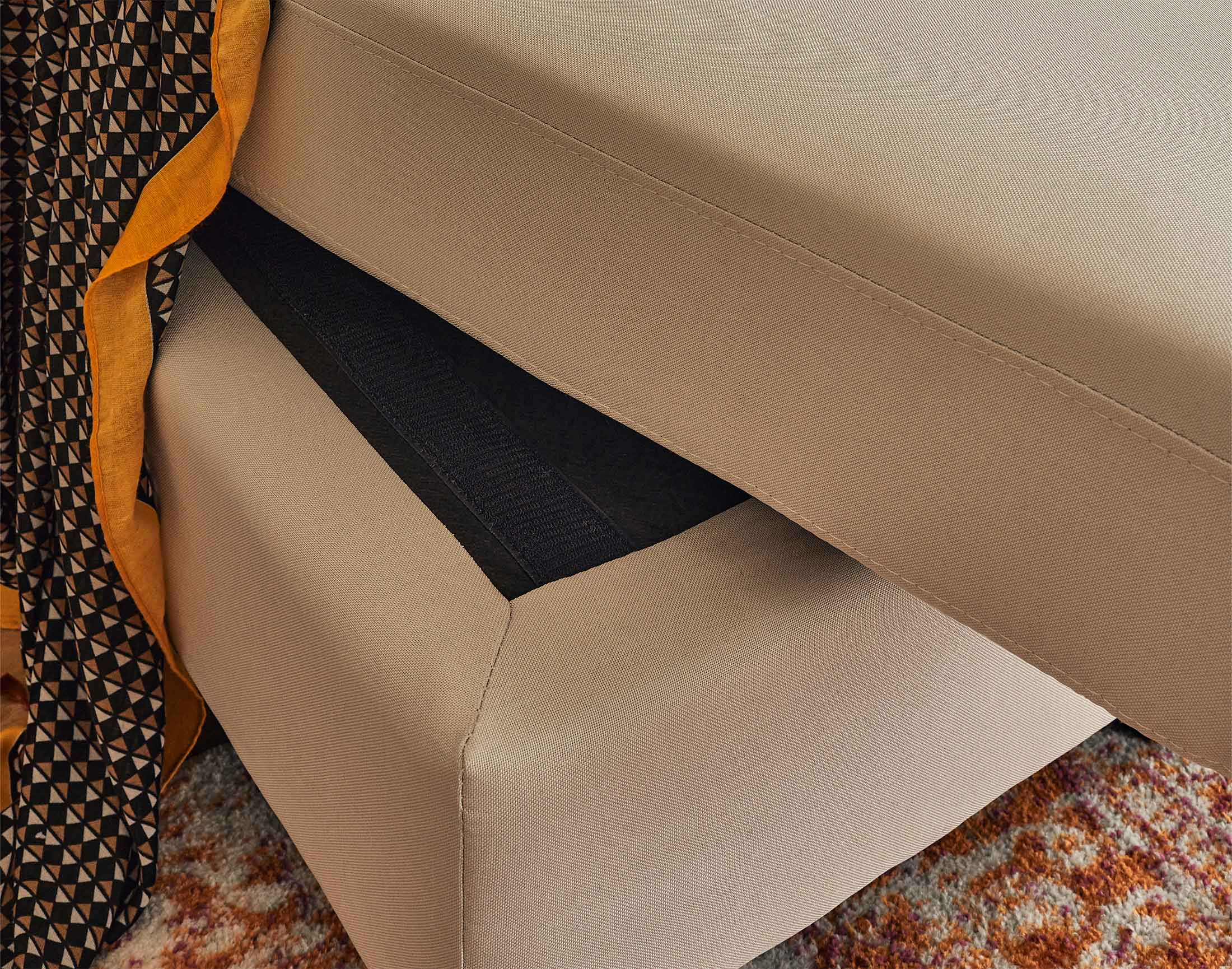 Canapé d'angle réversible 4 places en tissu beige - VIANON - Best Mobilier - 4