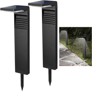 12 luci solari, luci solari da giardino impermeabili per esterni, per scale, terrazze, patio, recinzioni, gradini del cortile, luce bianca | Leroy Merlin