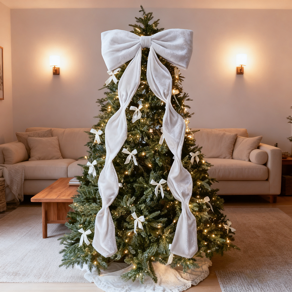 Decoração de Natal, Laços grandes para árvores de Natal, Laço de veludo para decoração de árvores de Natal, casamentos, festas, 180 cm x 50 cm - 8