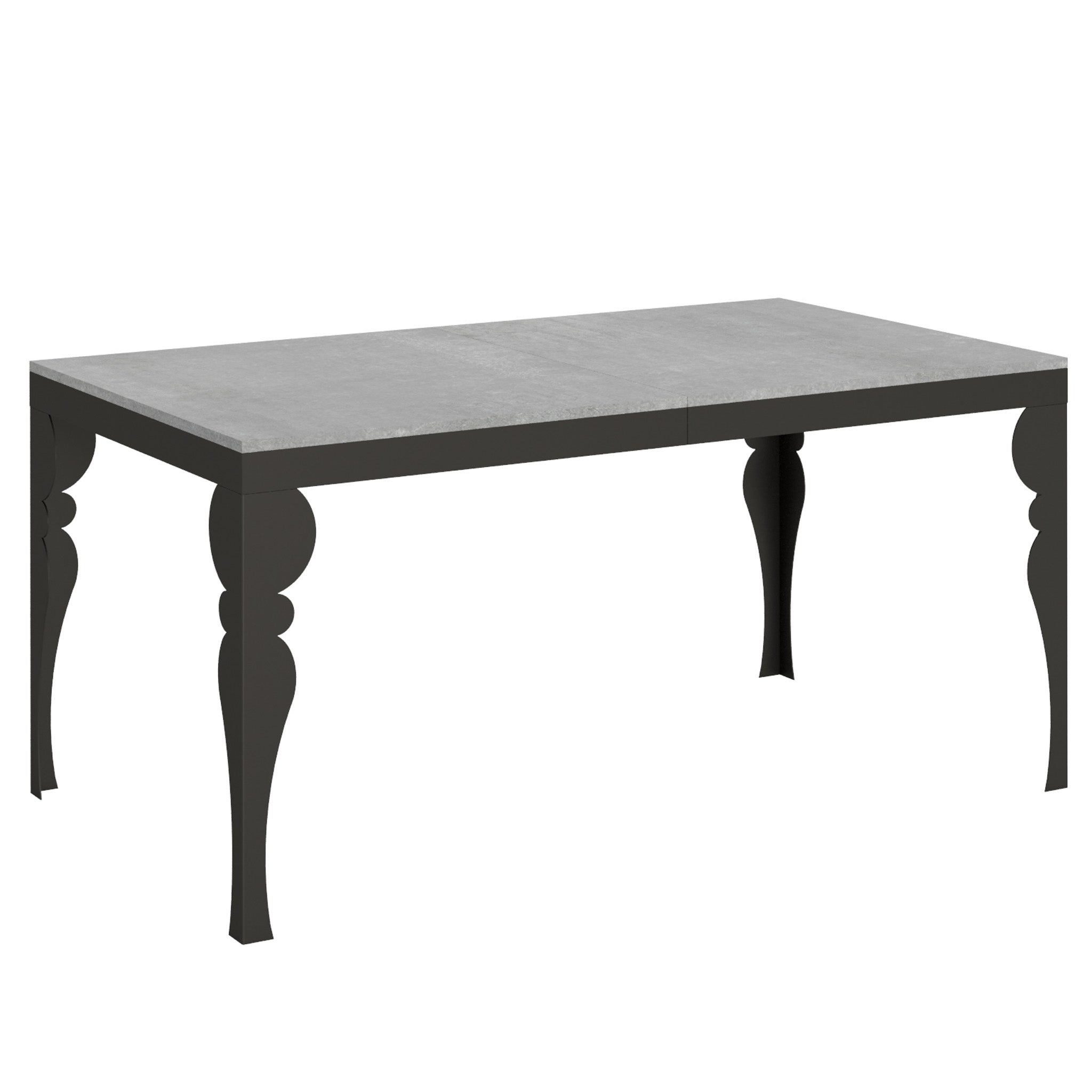 Stół rozkładany Paxon Evolution 90x160/420 cm, rama cementowa, antracyt