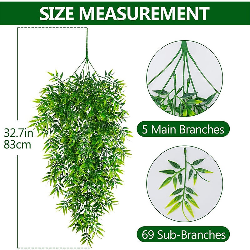 2 plantes artificielles - Plantes artificielles suspendues pour cuisines intérieures et extérieures, balcon, jardin - 2