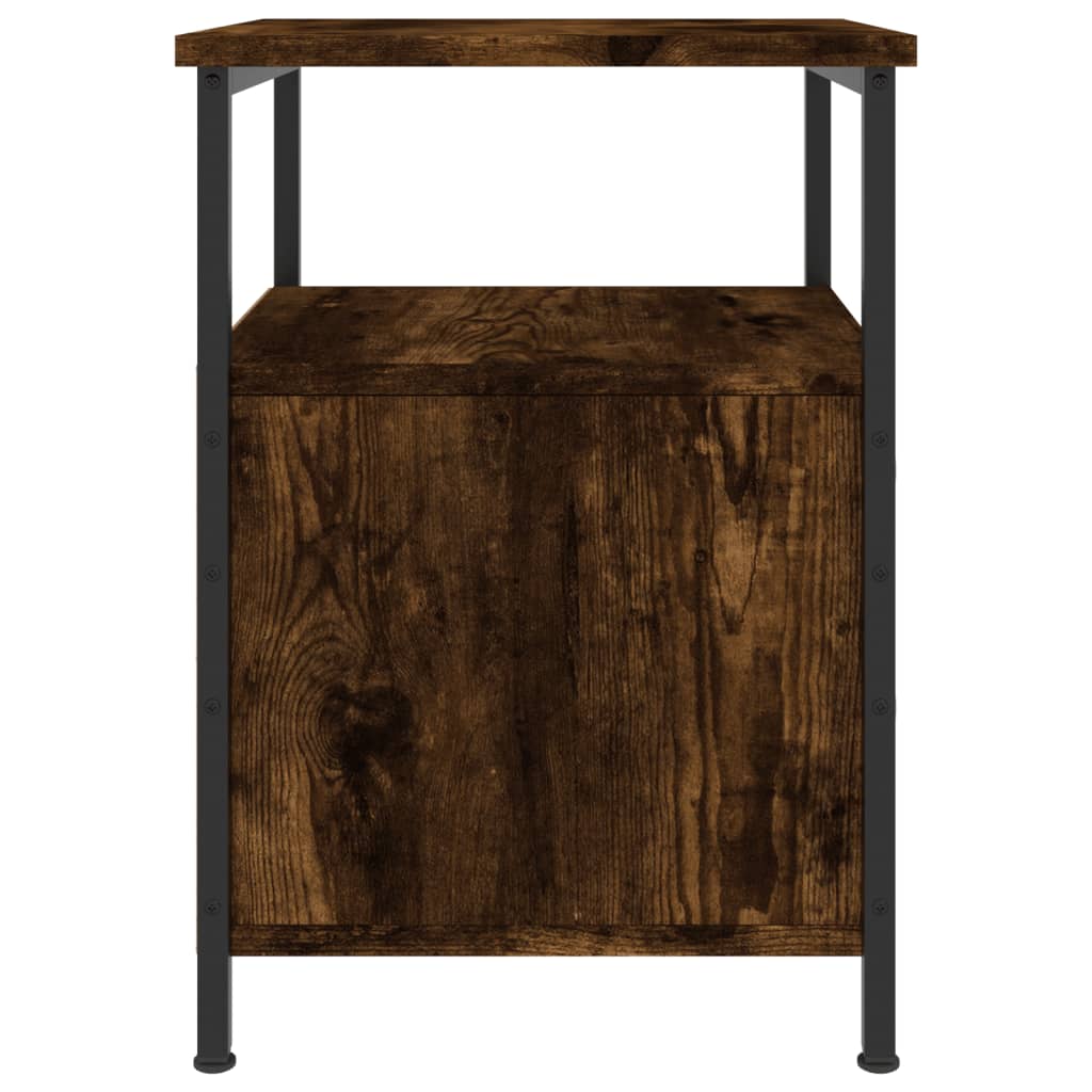 Table de chevet chêne fumé 34x35,5x50 cm bois d'ingénierie - 6