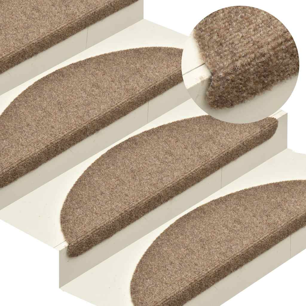 Tapis d'escalier auto-adhésifs 30 pcs crème 56x17x3 cm - 5