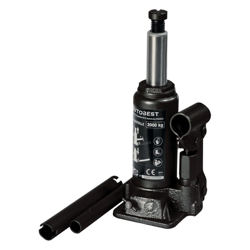 Cric hydraulique bouteille 2 Tonnes de 158 à 308 mm - AUTOBEST | Leroy ...