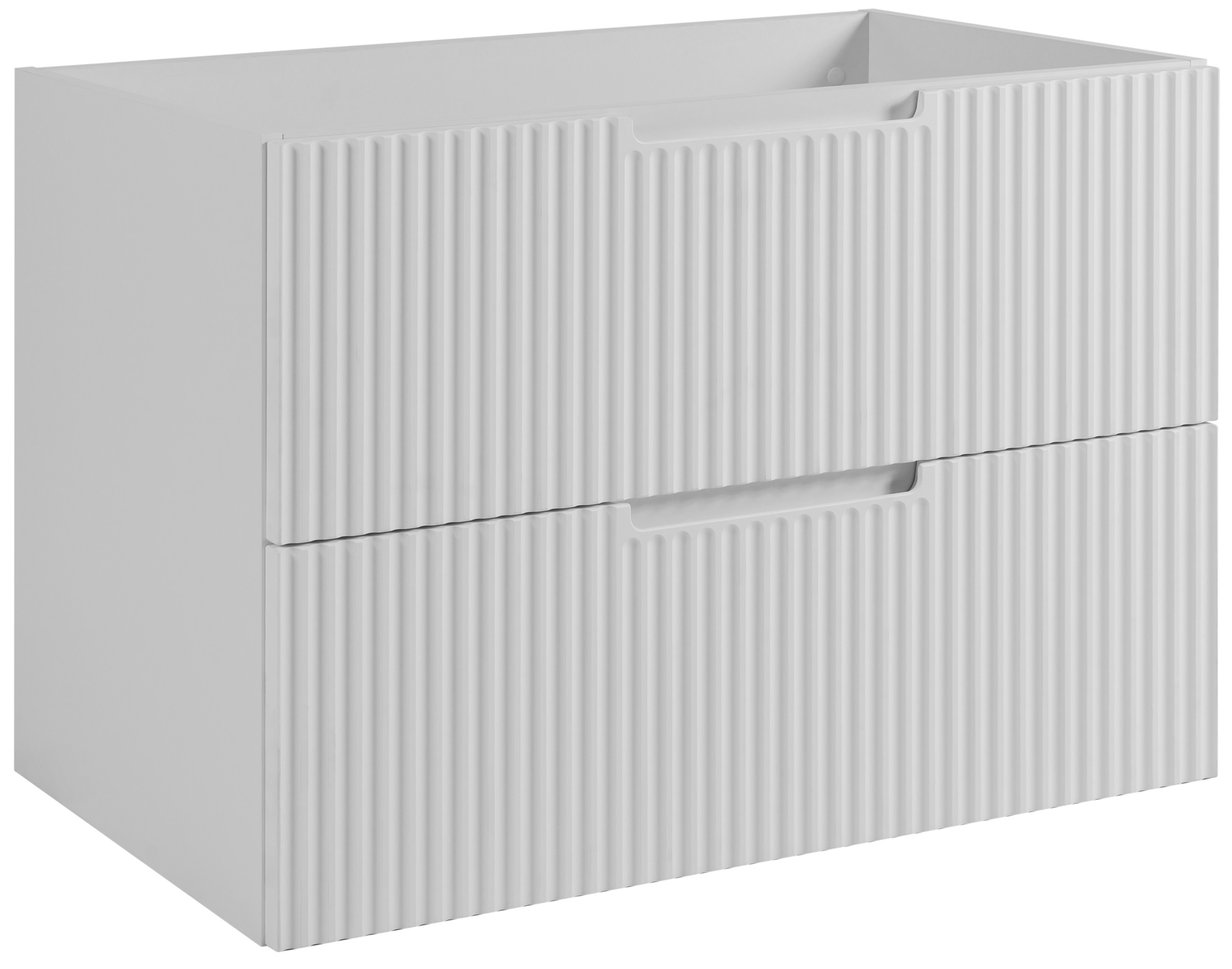 Szafka łazienkowa VENA 80 cm biała ryflowany front frezowany uchwyt