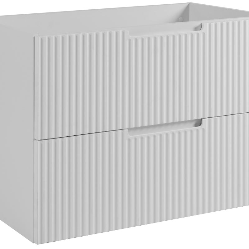 Szafka łazienkowa VENA 80 cm biała ryflowany front frezowany uchwyt