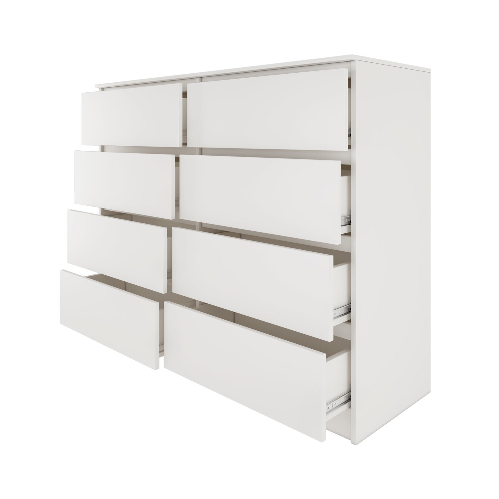 MILANO | Cassettiera moderna per camera da letto/soggiorno/ufficio 40x120x97 | 8 cassetti scorrevoli | Mobile contenitore | chiffon - 4