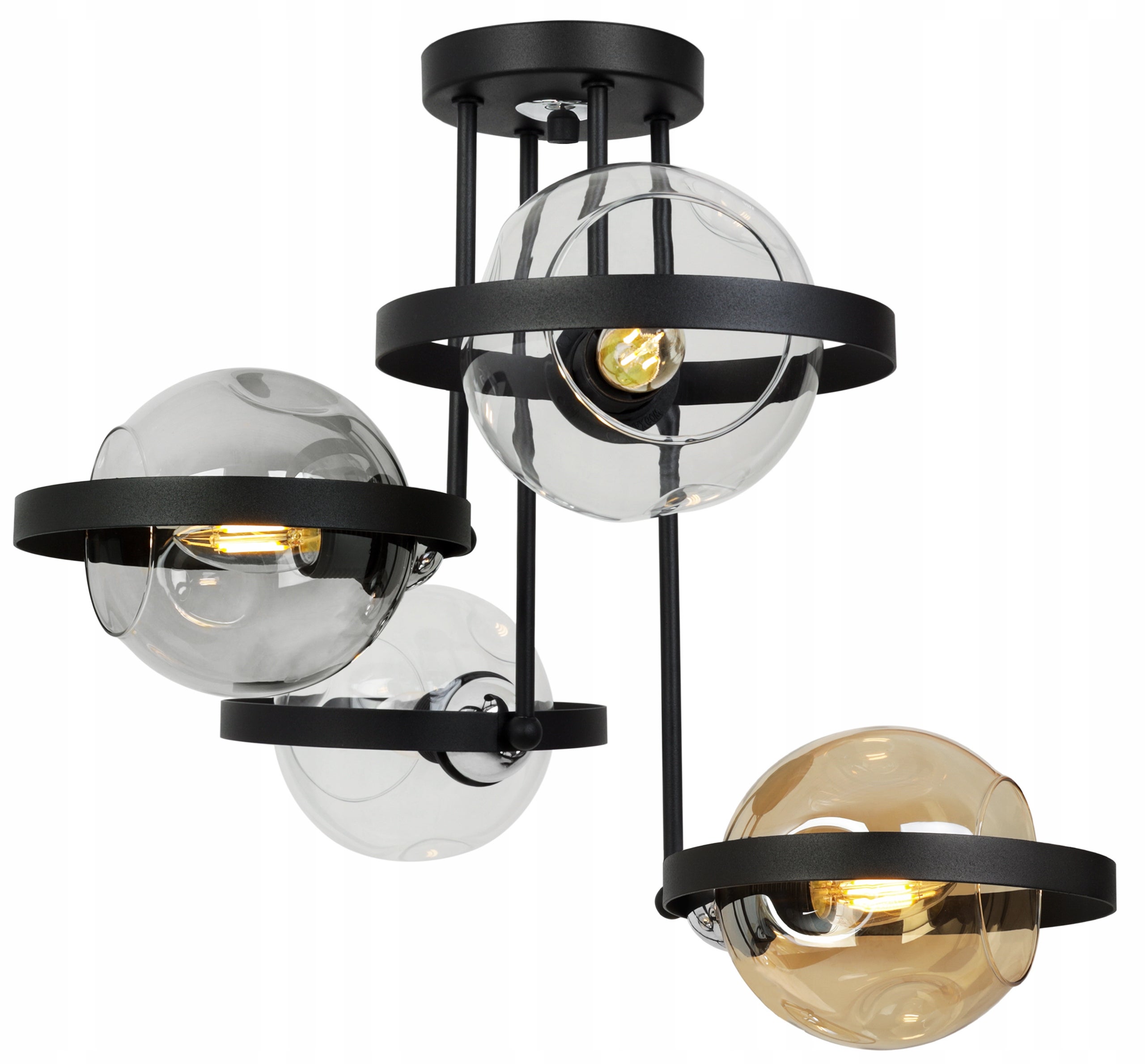 Lampa sufitowa wisząca Ring Rio modern 4xE27 abażur kule wielokolorowe Light Home LH