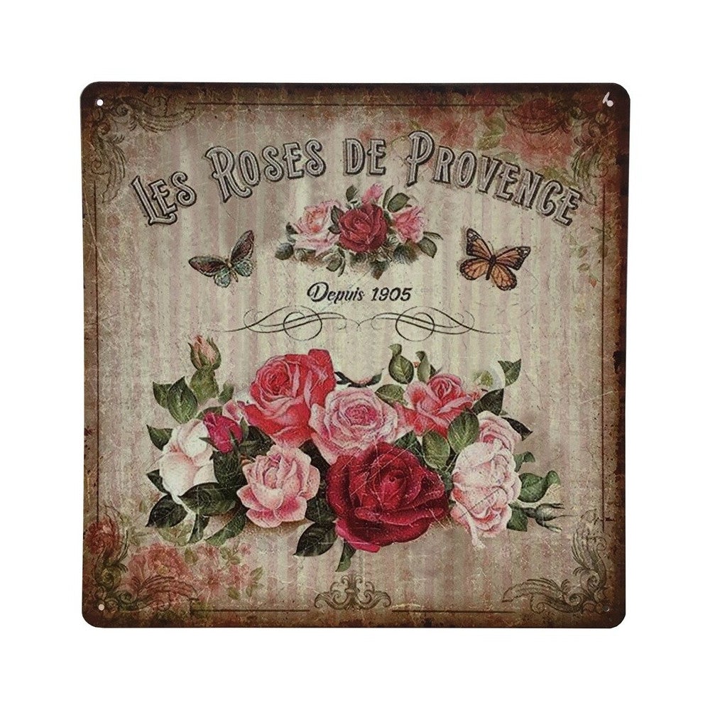 Panneau De Bienvenue Rustique En Métal Bleu Sarcelle - 20,3 X 20,3 Cm - Style Shabby Chic - Pour Entrée, Salon, Jardin - Prêt à Accrocher