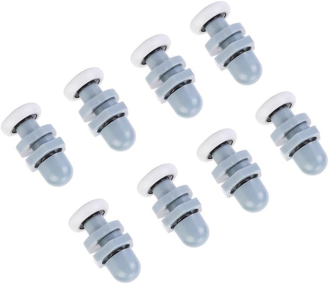 Zestaw 8 kółek (20 mm) do drzwi prysznicowych, trwałe tworzywo sztuczne, do szklanych drzwi łazienkowych, części zamienne do łazienki