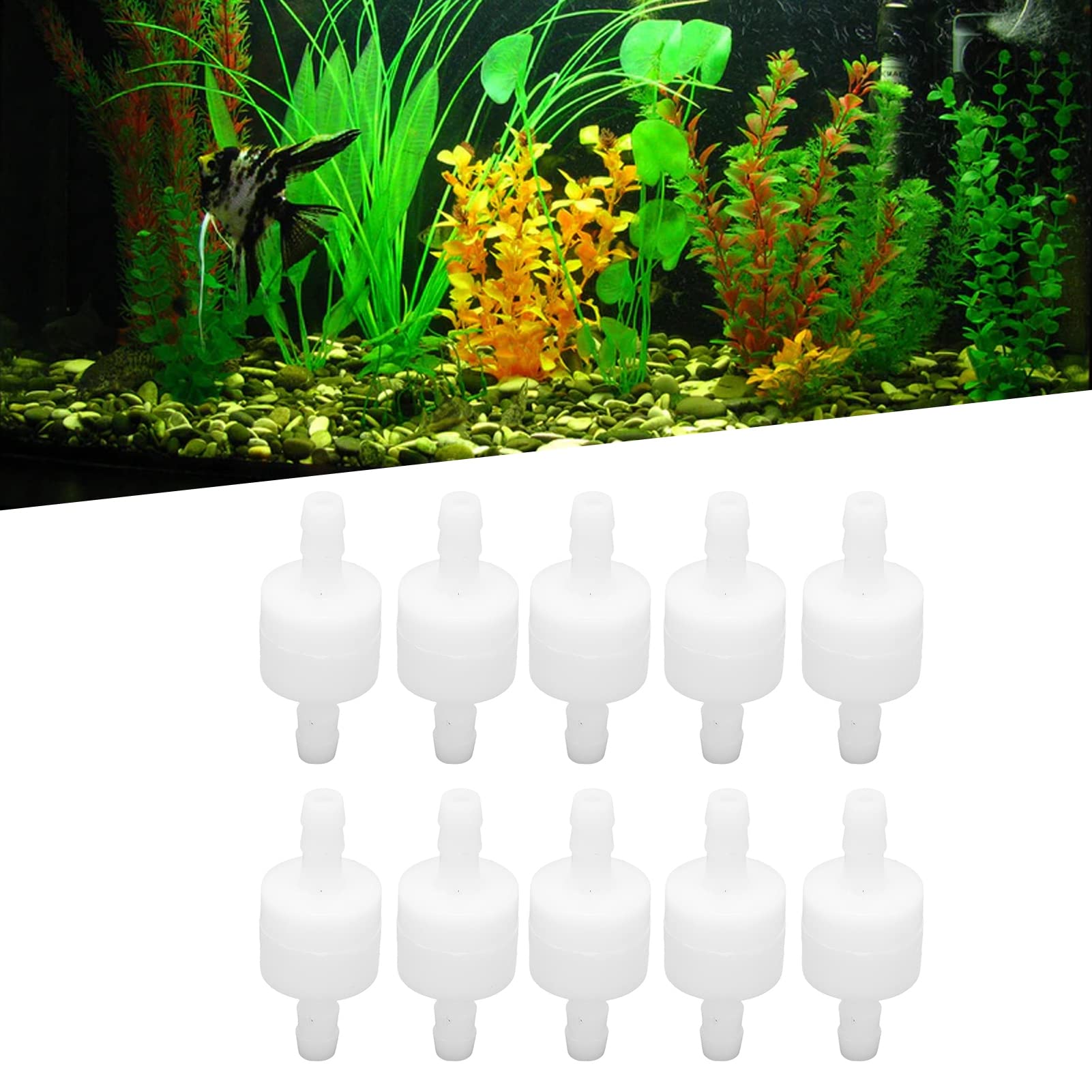 10 pièces clapet anti-retour PE pompe à air d'aquarium à sens unique clapet anti-retour pour l'industrie chimique (6 mm blanc) - 3