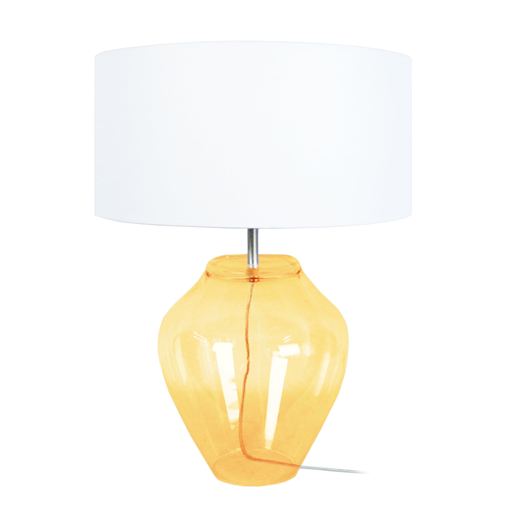 Lámpara de mesa tosel ,vidrio,amarillo,a43xd30xp30 cm