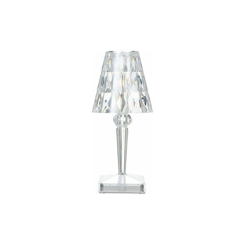 Kryształowa lampa stołowa Diamond, lampka nocna tworząca nastrój, regulowana temperatura/jasność, ładowanie USB