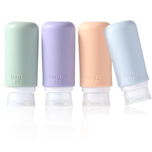 98ml) Flacone Voyage in silicone, 4 pezzi Flacone Pompe Vide vierges,  Anti-Fuite, Kit Voyage Avion pour Shampoo, Creme, Liquidi e Lotion