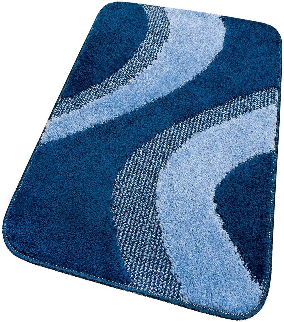 Miękka Antypoślizgowa Shaggy 3D Chłonna Mata łazienkowa 50x80 cm w Niebieska