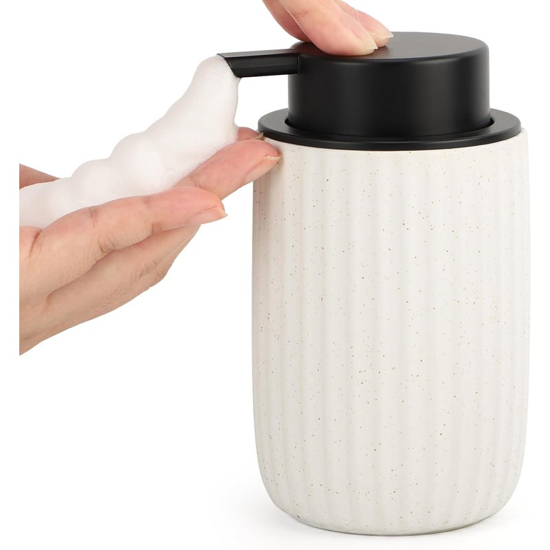 Dozownik do mydła w pianie, pusta butelka do mydła w pianie o pojemności 320 ml, ceramiczny dozownik żelu pod prysznic, dozownik szamponu i żelu pod p