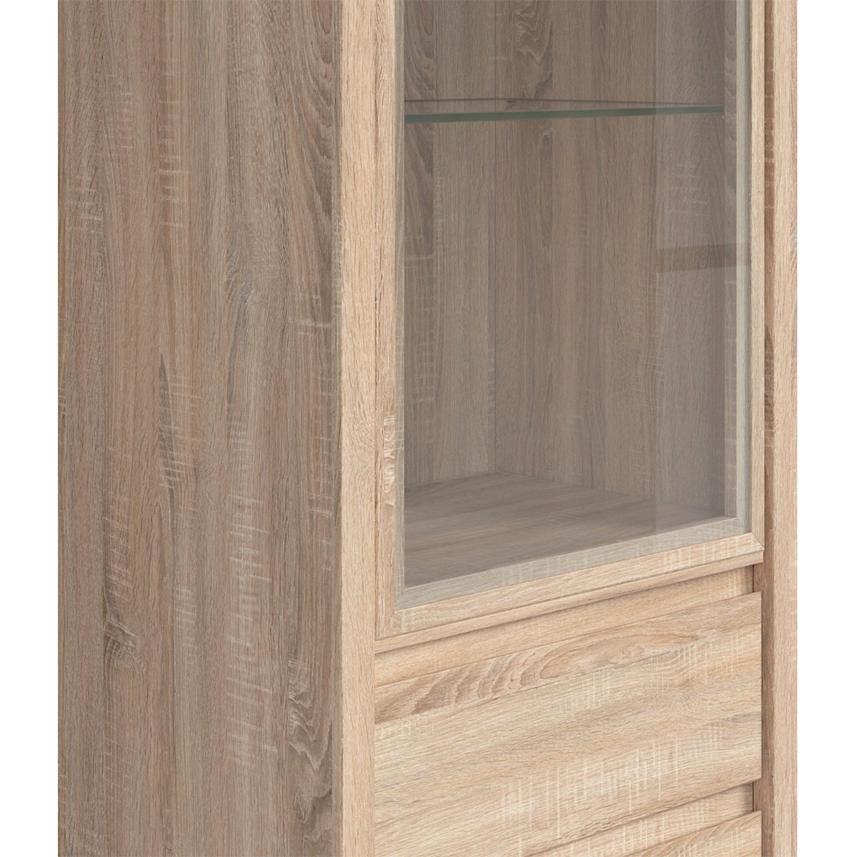 Vitrine 1 porte 2 tiroirs Soren Bois - 6