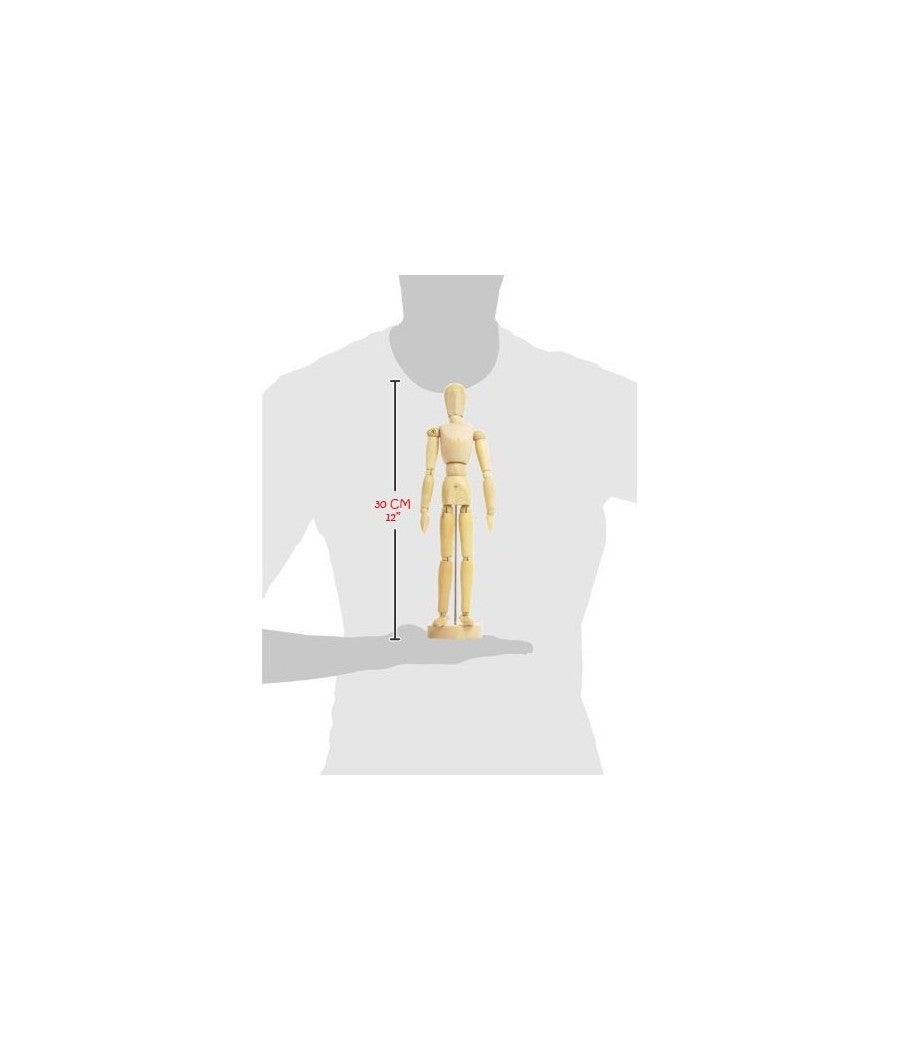 Trade Shop - Manichino 30 Cm Snodabile Uomo Male In Legno Belle Arti Mobili Per Disegno Allestimento Bozzetti - - 2