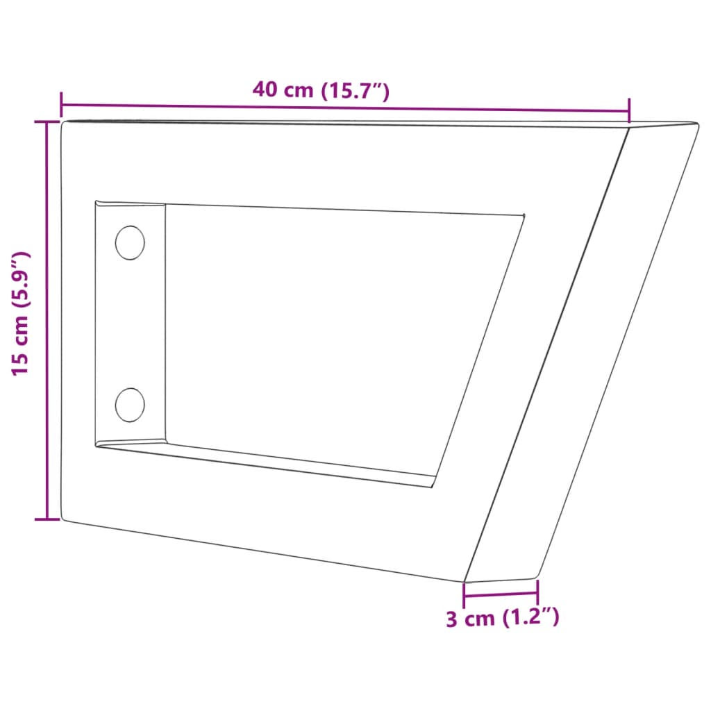 Supports d'étagères pour lavabo 2 pcs noir trapèze acier vidaXL - 3