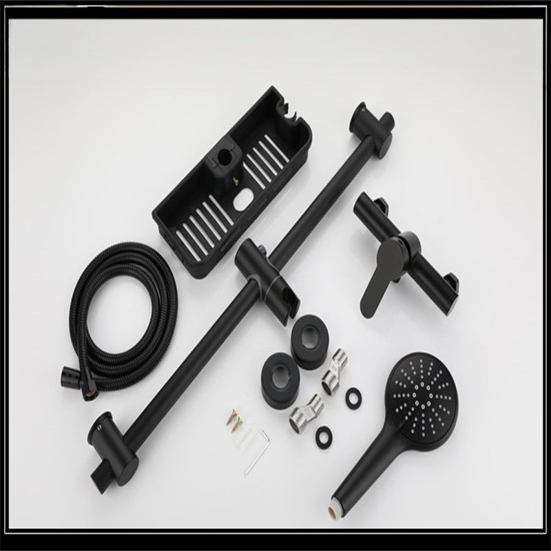 Kit de douche en acier inoxydable 304 noir, mitigeur eau chaude et froide sans plomb, robinet de douche portable pour salle de bain - 4