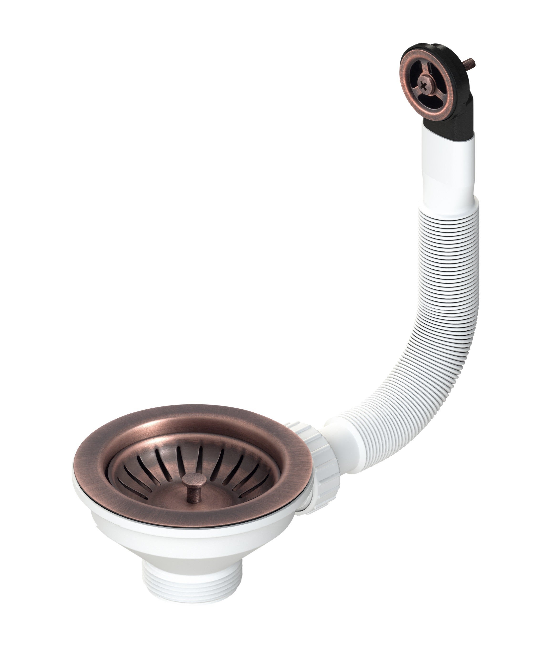 Desagüe de cobre ø114 para hueco fregadero ø90 con rebosadero l.b. plast d670-70-cop - cobre