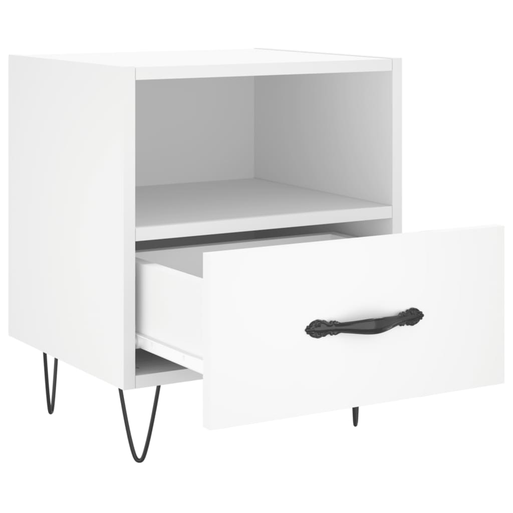 vidaXL Comodini 2 pz Bianchi 40x35x47,5 cm in Legno Multistrato - 5