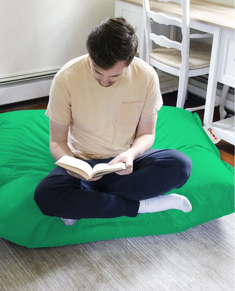 Coussin de sol Axina 100x100cm Tissu Vert | Leroy Merlin