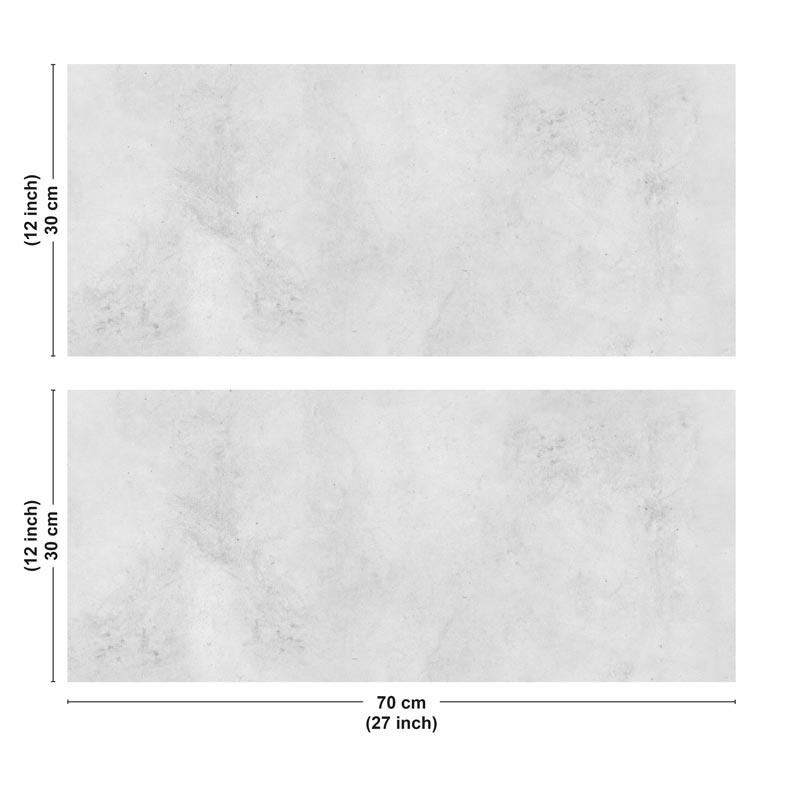 Crédence de salle de bain en PVC effet béton clair gris 140x30 cm (en 2 bandeaux) - Béton Clair - 3