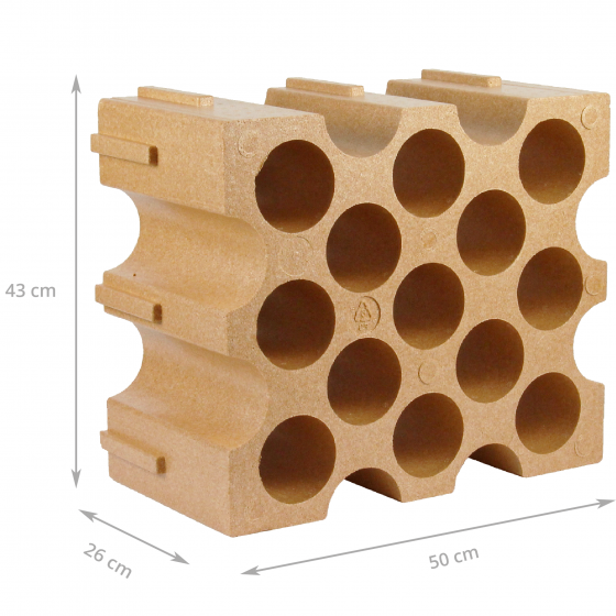 Casier à 15 bouteilles en polystyrène couleur terre cuite - 5
