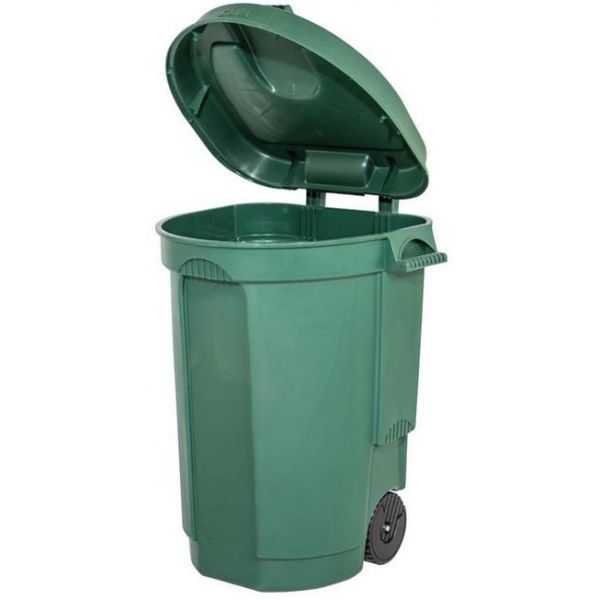 Poubelle extérieure avec roues et poignée 110 litres - Vert - 2