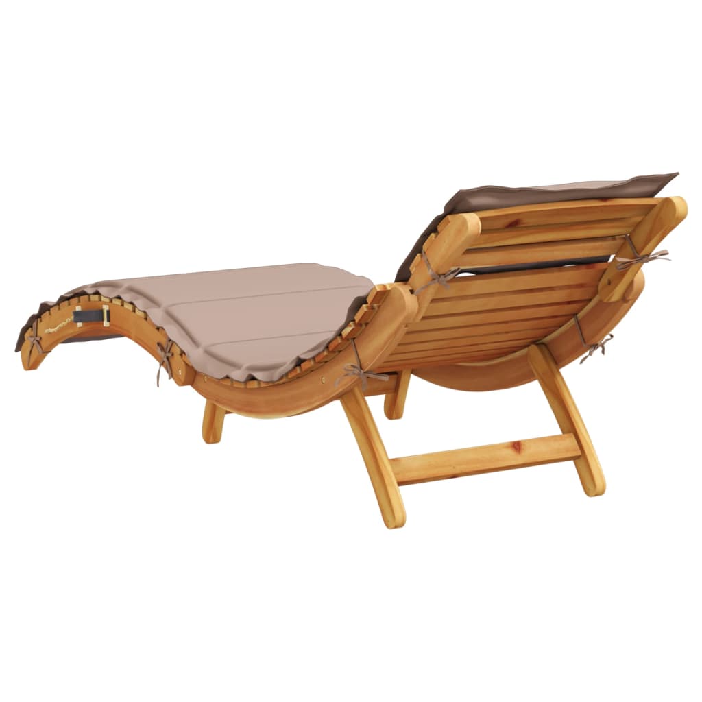 vidaXL Transat Bois d'Acacia Massif Taupe - 4