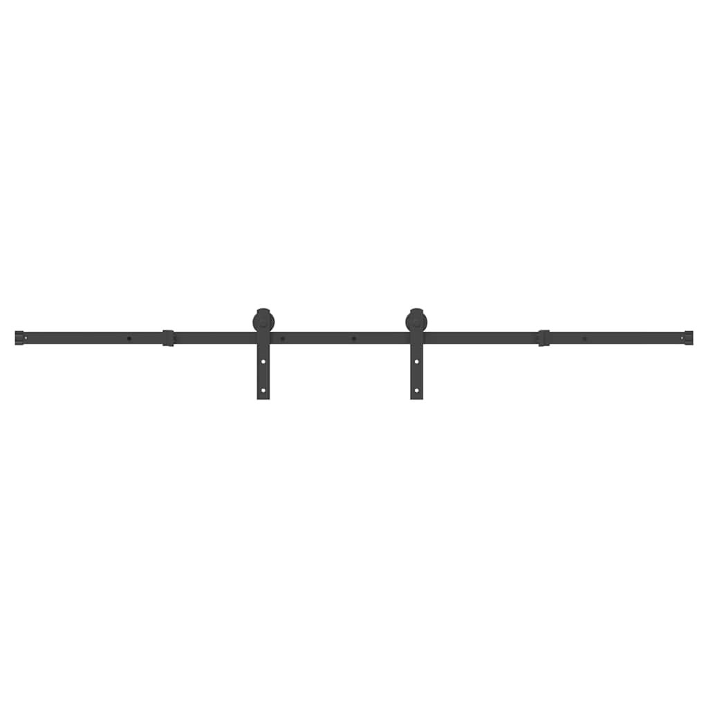 Kit de herrajes para puertas correderas acero negro 213,5 cm cfw78551