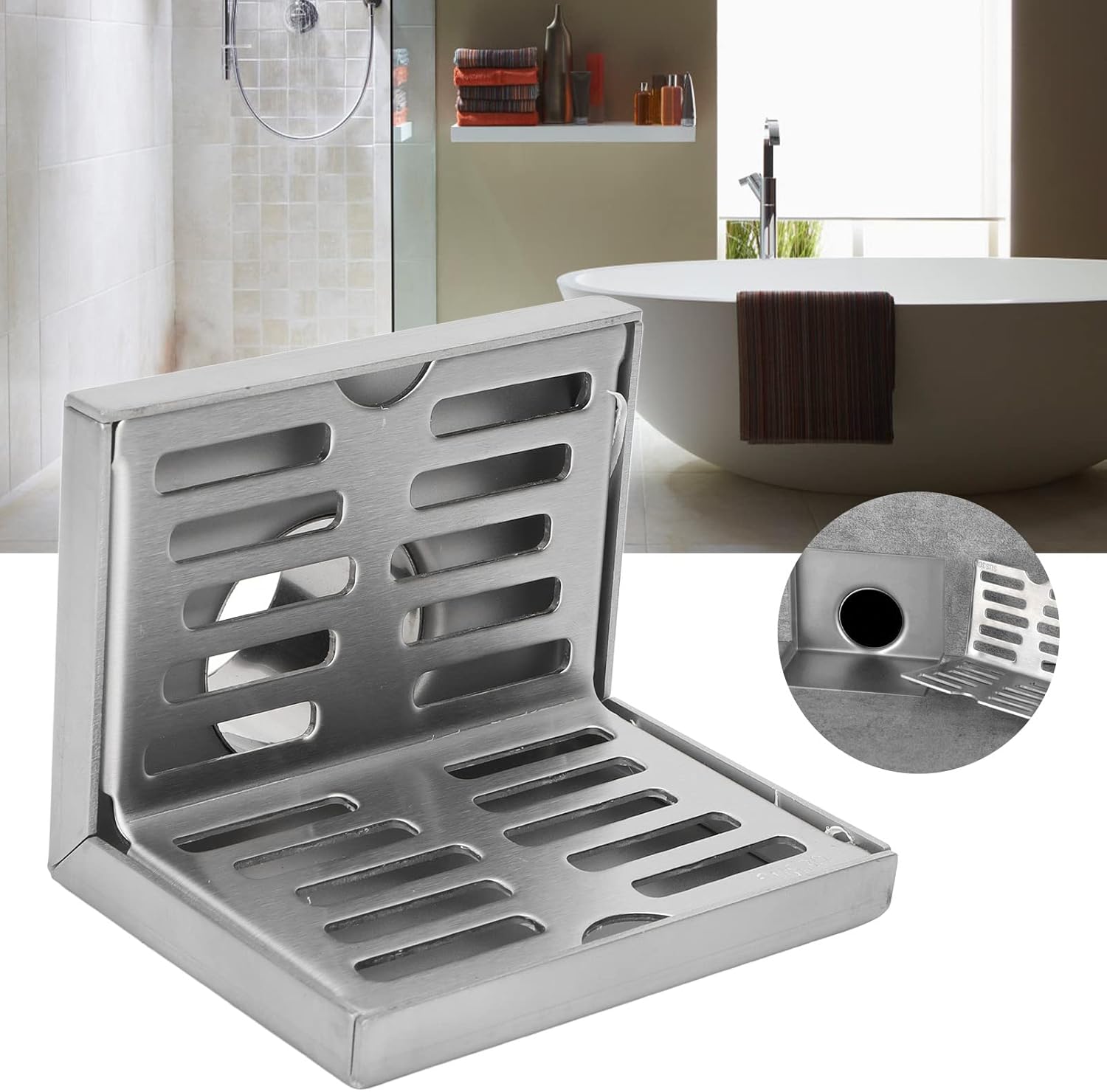 Scarico angolare con superficie a L, adatto per tubi da 3,5 pollici. Scarico laterale, adatto per tubi da 50 mm - 3