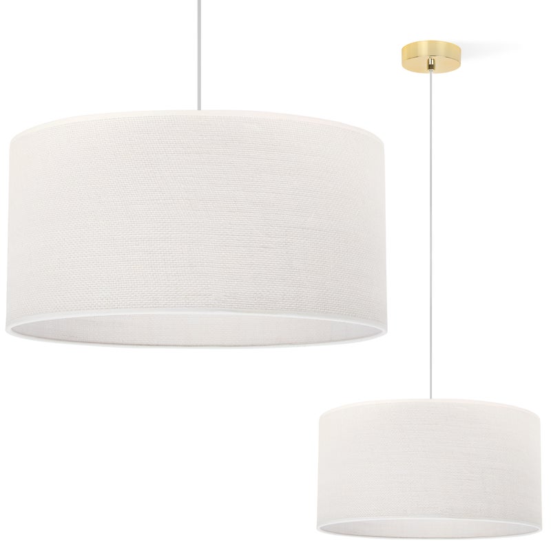 Zdjęcia - Żyrandol / lampa Lampa sufitowa wisząca Juta złota 1xE27 abażur biały walec 40cm Light Home LH