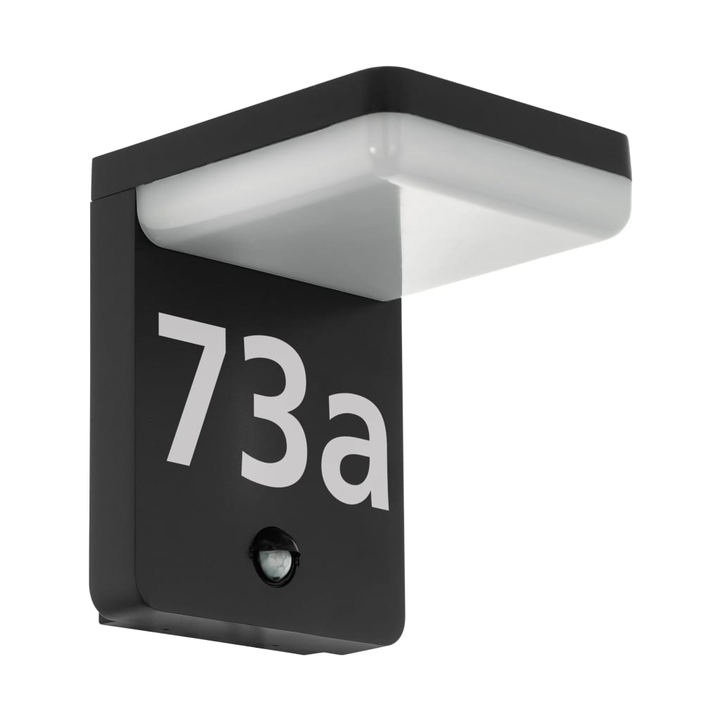 Aplique de pared exterior led eglo amarosi negro con sensor luz cálida 10w 21cm